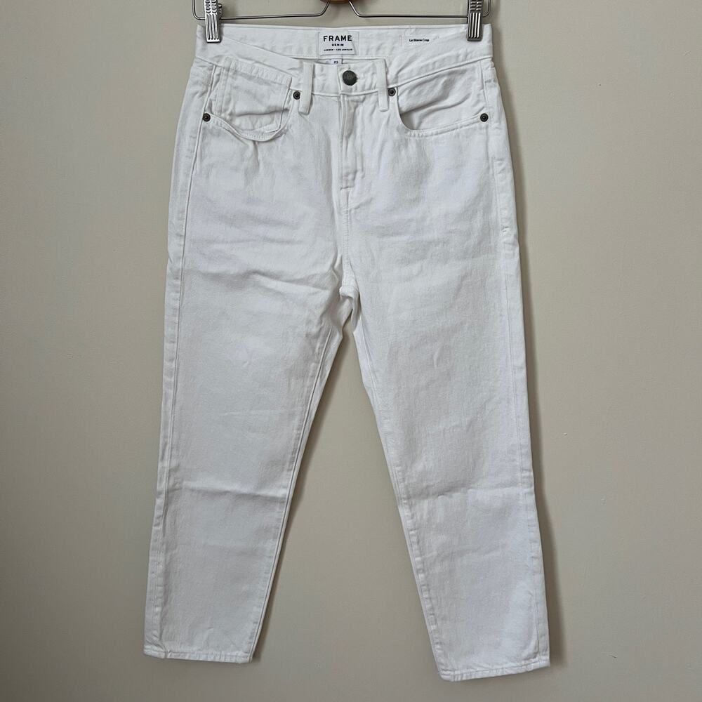 Frame Le Stevie Crop Jeans Women's White Size 23
